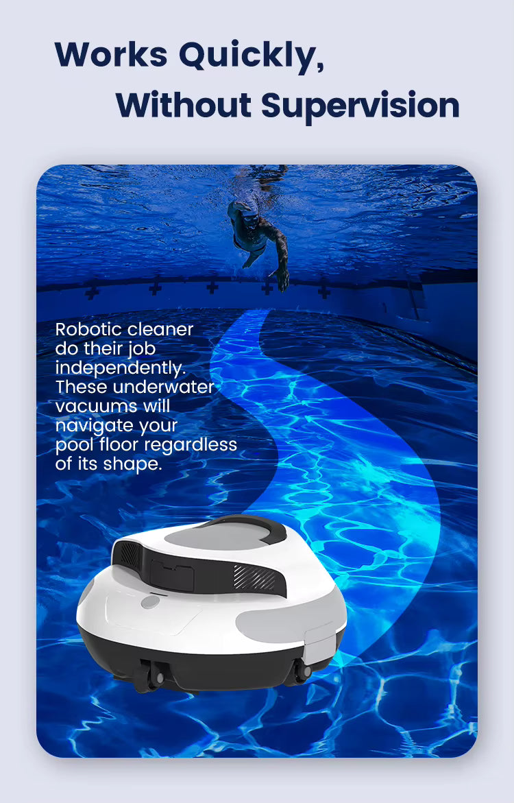 Cordless robotic pool cleaner robot