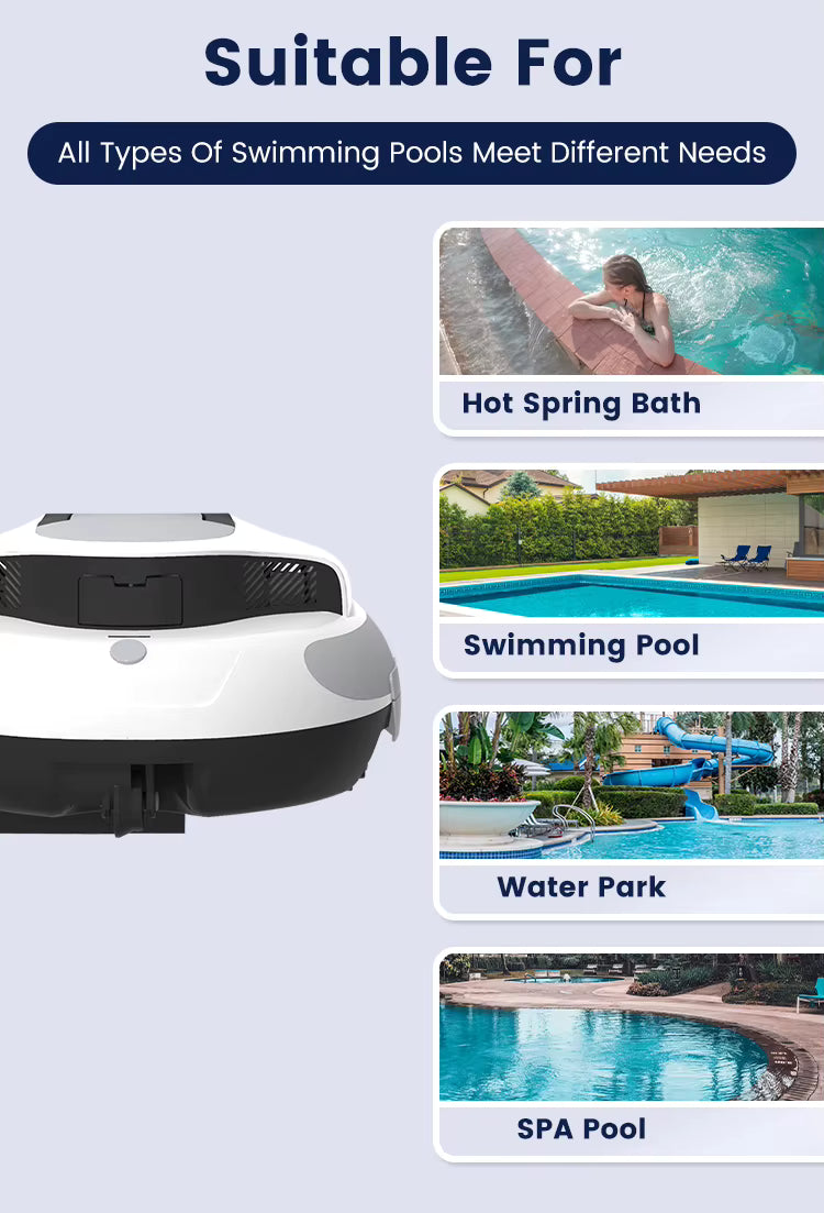 Cordless robotic pool cleaner robot